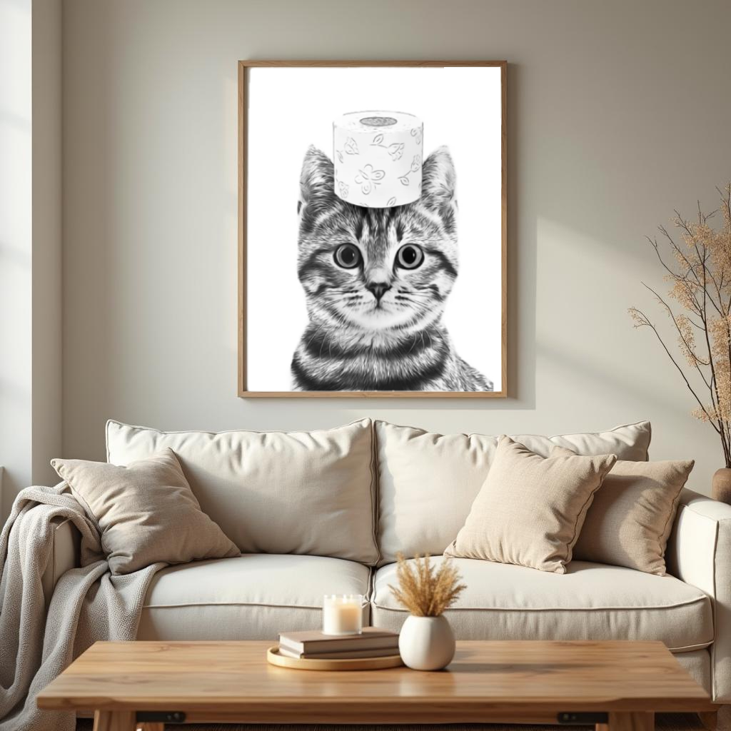 Toile - Chat-Rouleau